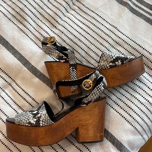 Tory Burch Platform Snakeskin Sandals